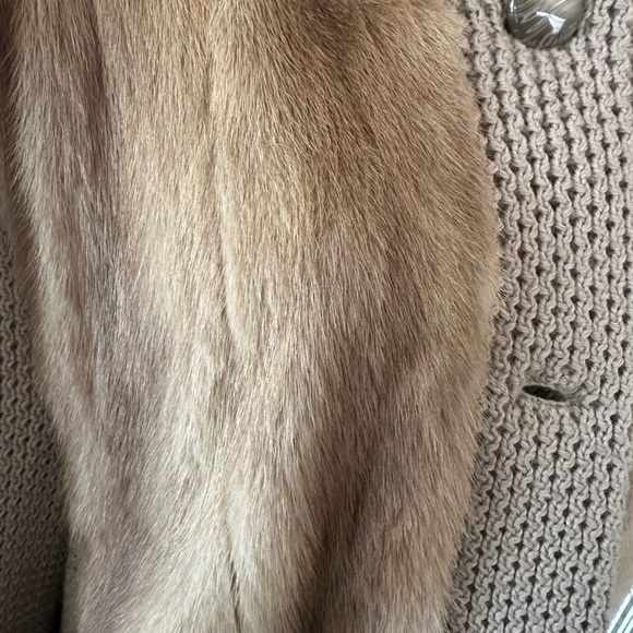 Vintage KENT FISHER Baltimore Genuine Mink Fur & Wool Knit Jacket | L/XL - Picture 2 of 10